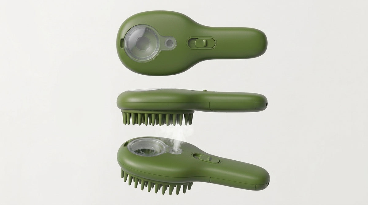 Electric Cat Steam Brush – 3-In-1 Pet Grooming Comb with Water Spray for Cats and Dogs, USB Rechargeable