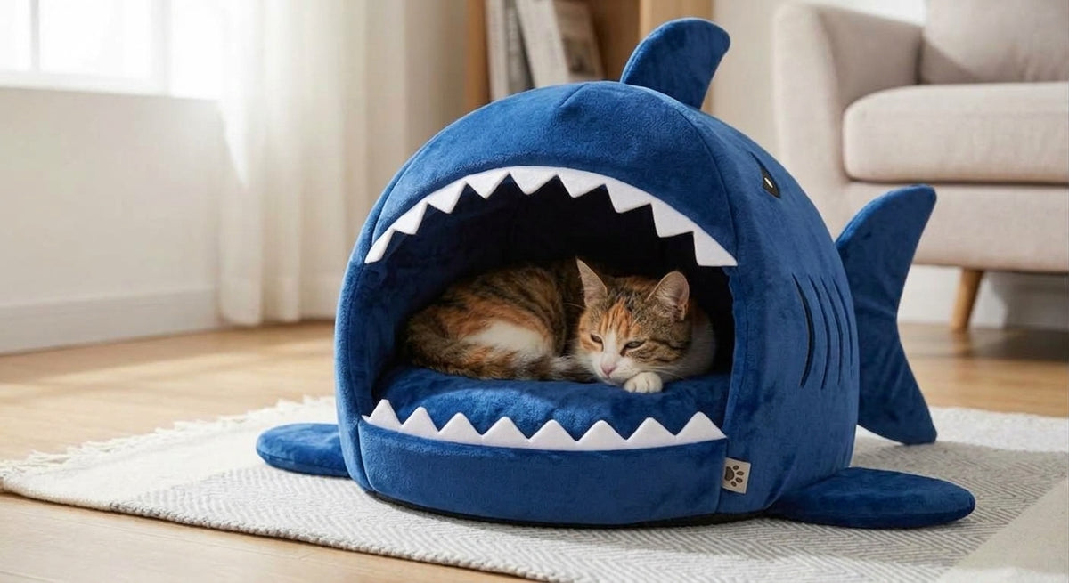 Luxury Plush Shark Pet Bed