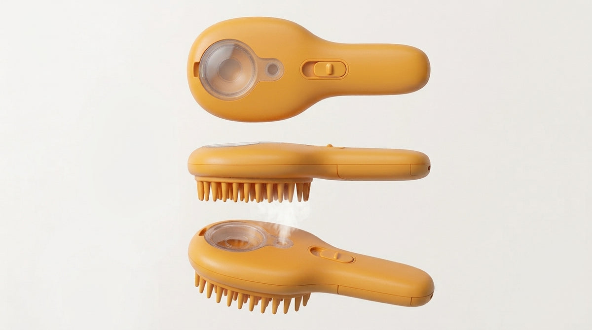 Electric Cat Steam Brush – 3-In-1 Pet Grooming Comb with Water Spray for Cats and Dogs, USB Rechargeable