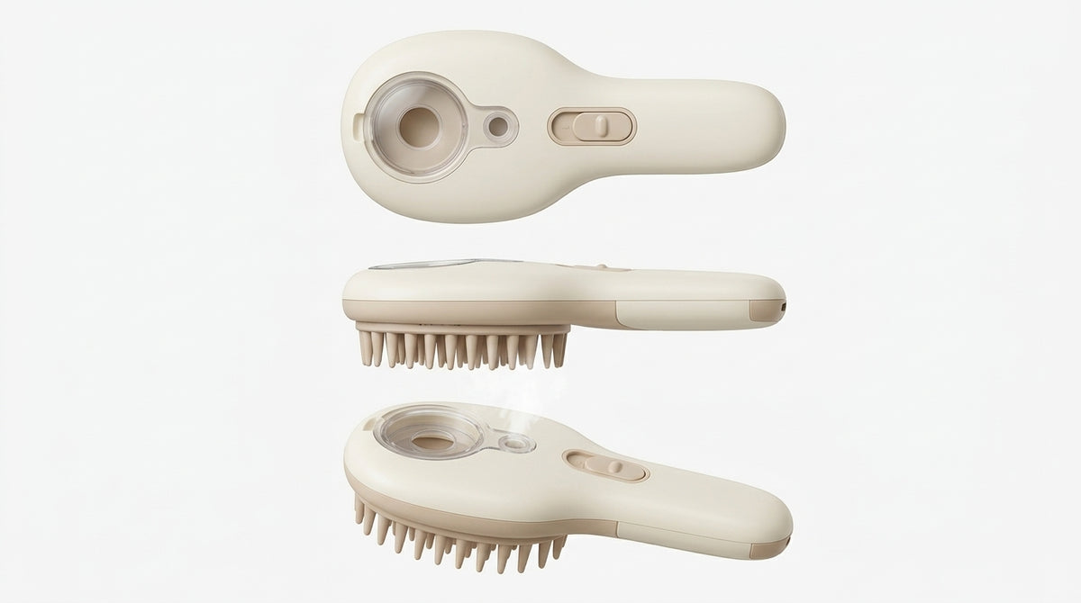 Electric Cat Steam Brush – 3-In-1 Pet Grooming Comb with Water Spray for Cats and Dogs, USB Rechargeable