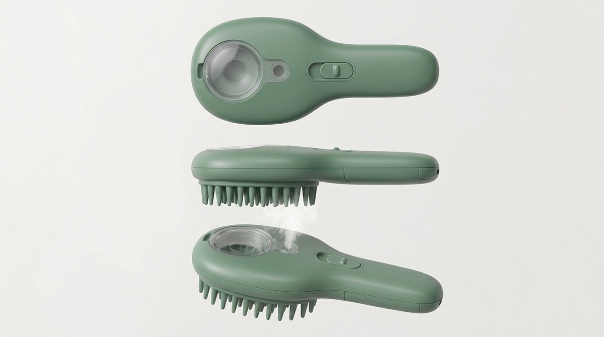 Electric Cat Steam Brush – 3-In-1 Pet Grooming Comb with Water Spray for Cats and Dogs, USB Rechargeable