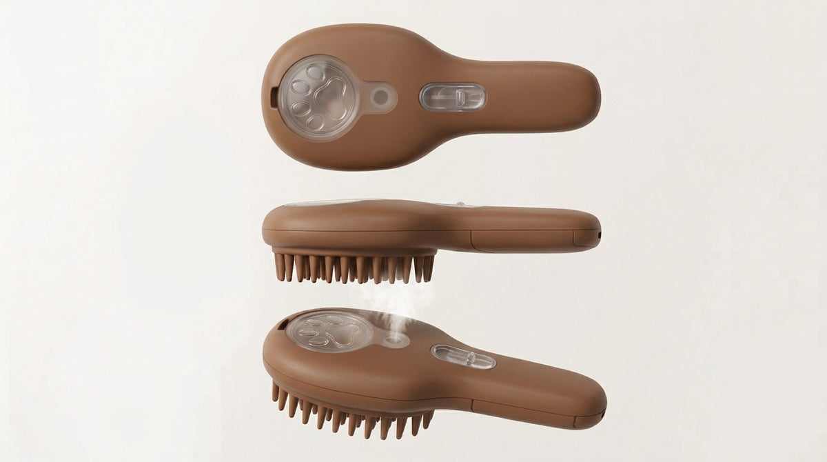 Electric Cat Steam Brush – 3-In-1 Pet Grooming Comb with Water Spray for Cats and Dogs, USB Rechargeable