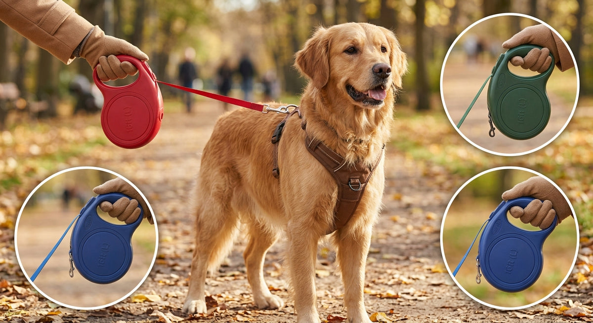 Automatic Retractable Dog Leash - Dual Size Options with Brake & Lock Safety System