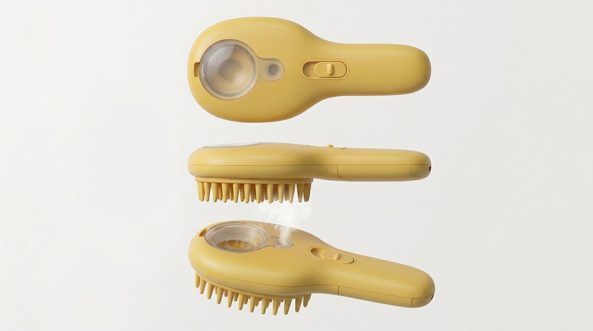 Electric Cat Steam Brush – 3-In-1 Pet Grooming Comb with Water Spray for Cats and Dogs, USB Rechargeable